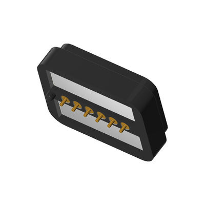 Customized Magnetic Power Connectors Black 6 Pin Magnetic Connector With High Adsorption Force